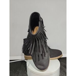 Comfortview Black Fringe Ankle Boots